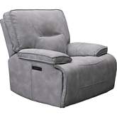 Gladiator Power Zero Gravity Recliner in Sky Light Grey Leatherette