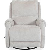 Gentry Manual Swivel Glider Recliner in Mist Beige Fabric