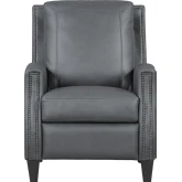 Hunter Manual Pushback Recliner in Echo Grey Top Grain Leather