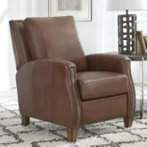 Hunter Power High Leg Recliner Power by FreeMotion in Chestnut Brown Top Grain Leather