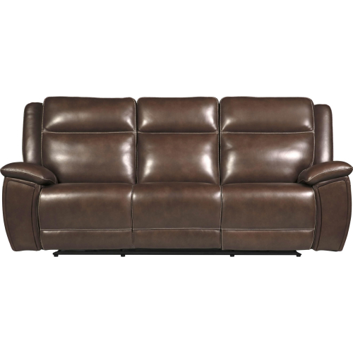 Jameson Power Reclining Zero Gravity Sofa in Hickory Dark Brown Leather