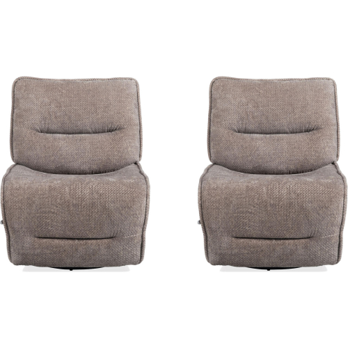 Leo Manual Armless Swivel Glider Layflat Recliner in Wheat Brown Fabric (Set of 2)