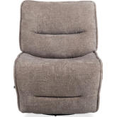Leo Manual Armless Swivel Glider Layflat Recliner in Wheat Brown Fabric