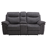 Mason Entertainment Loveseat w/ Dual Power Recliner in Carbon Fabric