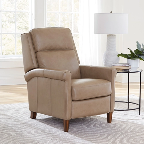 Northfield Power Cordless High Leg Recliner Power by FreeMotion in Lotus Cream Tan Leather
