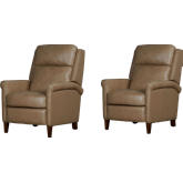Northfield Manual Recliner in Lotus Cream Tan Top Grain Leather (Set of 2)