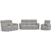 Radius 3 Piece Power Reclining Sofa Set in Mega Grey Fabric