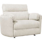 Radius Xl Extra Wide Power Glider Recliner in Mega Ivory Off White Fabric