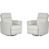 Radius Power Swivel Glider Recliner in Natural Quartz Beige Fabric (Set of 2)