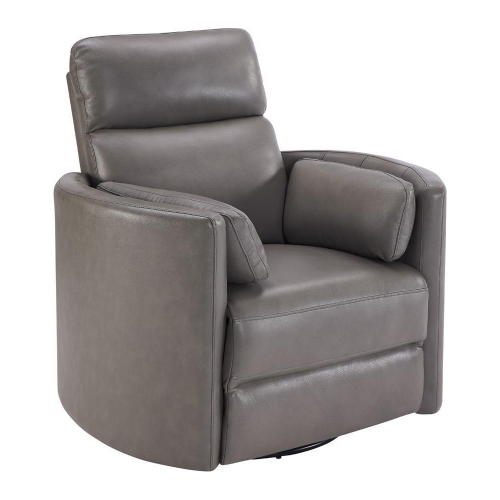 Radius FreeMotion Power Cordless Swivel Glider Recliner in Grey Top Grain Leather