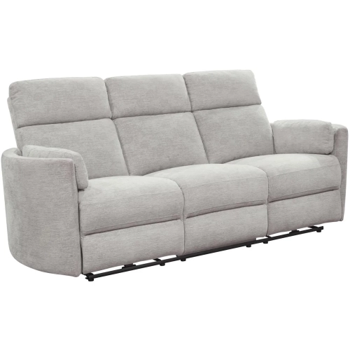 Radius Power Reclining Sofa in Mineral Light Grey Fabric