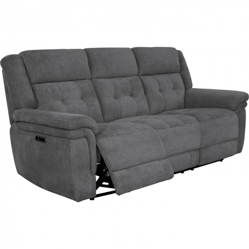 Richland Power Reclining Sofa in Bristol Grey Fabric