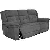 Richland Power Reclining Sofa in Bristol Grey Fabric