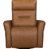 Remmington Power Swivel Glider Recliner in Vintage Caramel Tan Top Grain Leather