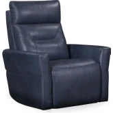 Remmington Power Swivel Glider Recliner in Vintage Navy Blue Top Grain Leather