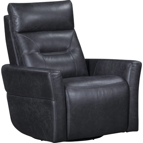 Remmington Power Swivel Glider Recliner in Vintage Slate Grey Top Grain Leather