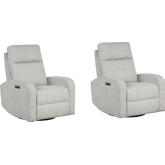 Thriller Power Swivel Glider Recliner in Multicolor Beige Fabric (Set of 2)