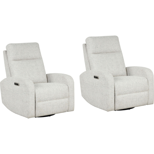 Thriller Power Swivel Glider Recliner in Quartz Beige Fabric (Set of 2)