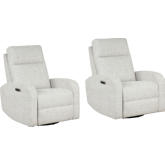 Thriller Power Swivel Glider Recliner in Quartz Beige Fabric (Set of 2)