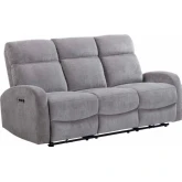 Tuscany Power Reclining Sofa in Whiskers Nature Grey Fabric