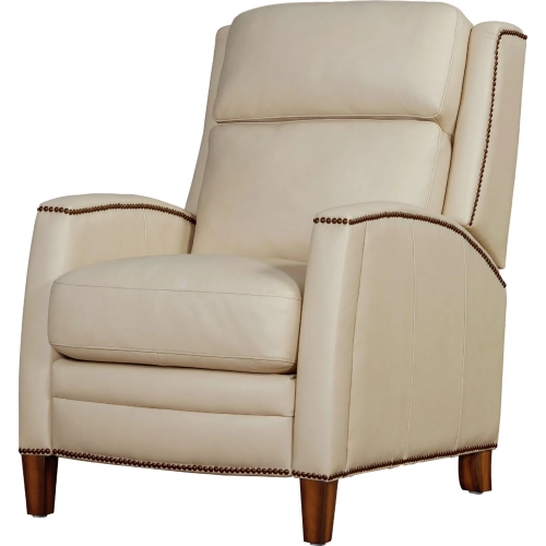 Vermont Manual Pushback Recliner in Pearl Glow Cream Top Grain Leather