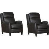 Vermont Power High Leg Recliner Power by FreeMotion in Slate Brown Top Grain Leather (Set of 2)