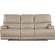 Whitman Power Cordless Reclining Sofa & Recliner Set in Linen Beige Top Grain Leather