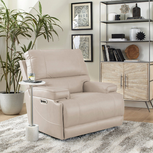 Whitman FreeMotion Power Cordless Recliner in Linen Top Grain Leather