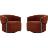 Finley Island Rust Swivel Accent Chair (Set of 2)