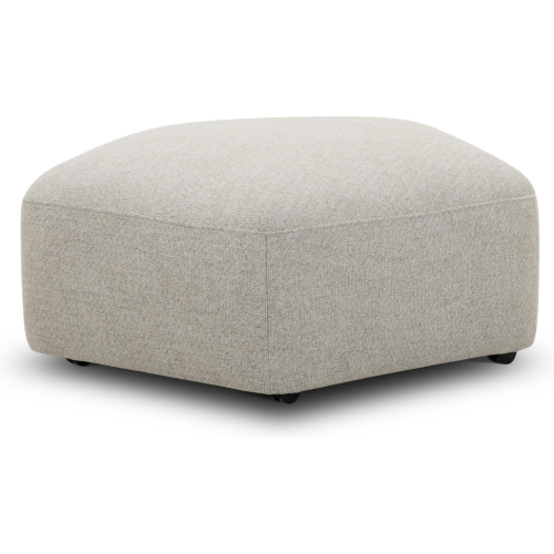 Playful Ottoman with Casters in Neutral Cobblestone Fabric