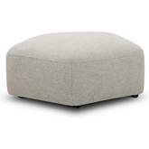 Playful Ottoman with Casters in Neutral Cobblestone Fabric