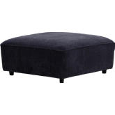 Recess Ottoman with Casters in Reptile Dark Blue Fabric