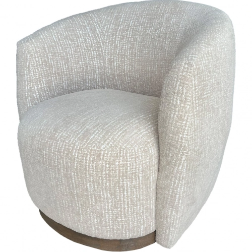 Tatum Swivel Accent Chair in Sand Dollar Beige Fabric & Wood