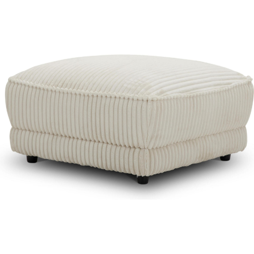 Utopia Ottoman with Casters in Ivory Fabric