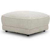 Utopia Ottoman with Casters in Ivory Fabric