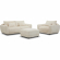 Utopia Sofa with Lumbar Pillow in Ivory Fabric