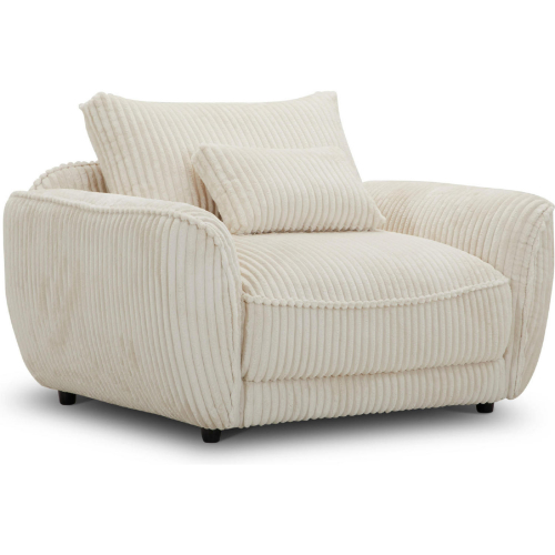 Utopia Accent Chair & A Half with Lumbar Pillow in Ivory Fabric