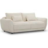 Utopia Sofa with Lumbar Pillow in Ivory Fabric