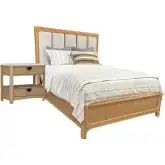 Escape Queen Panel Bed & Nightstand in Glazed Natural Oak
