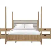 Escape King Poster Bed & 2 Nightstands in Glazed Natural Oak