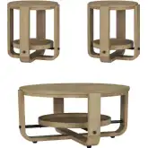 Escape 3 Piece Coffee Table Set in Glazed Natural Oak