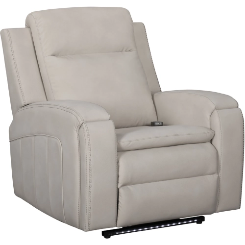 Armstrong Power Recliner w/ Heat, Massage & Auto Glide in Buffy Cream Leatherette