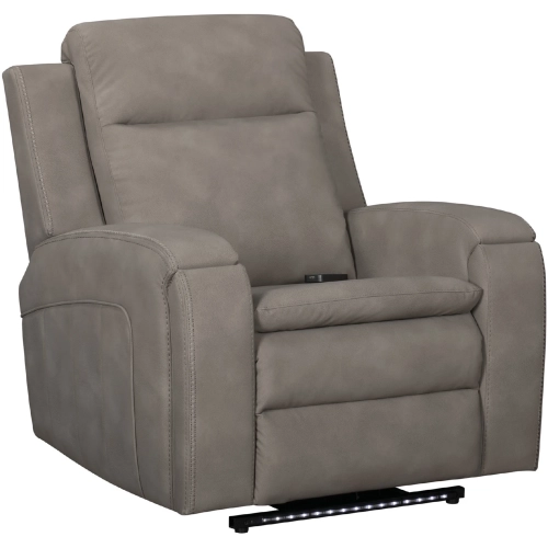 Armstrong Power Recliner w/ Heat, Massage & Auto Glide in Buffy Taupe Leatherette