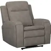 Armstrong Power Recliner w/ Heat, Massage & Auto Glide in Buffy Taupe Leatherette