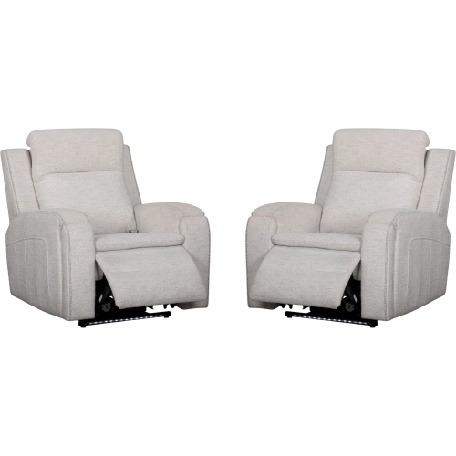 Armstrong Power Recliner w/ Heat, Massage & Auto Glide in Sand Fabric (Set of 2)