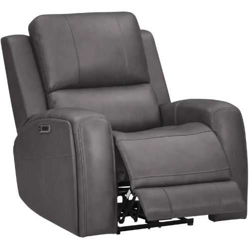 Belmont Zero Gravity Power Recliner in Fog Grey Top Grain Leather