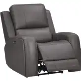 Belmont Zero Gravity Power Recliner in Fog Grey Top Grain Leather