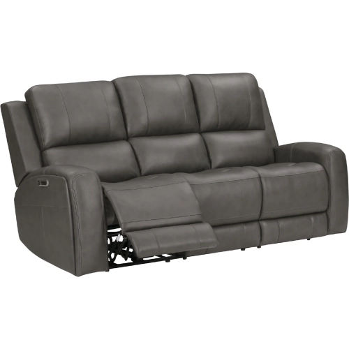 Belmont Zero Gravity Power Reclining Sofa in Fog Grey Top Grain Leather