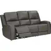 Belmont Zero Gravity Power Reclining Sofa in Fog Grey Top Grain Leather