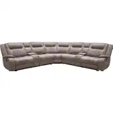 Blake 7 Piece Modular Manual Reclining Sectional Sofa in Taupe Fabric